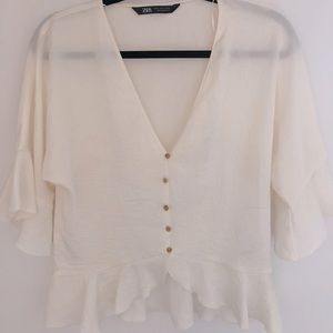 Zara white top